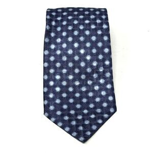 Salvatore Pellegrino 100% Silk Made in Italy Blue‎ With White Dots 4" wide